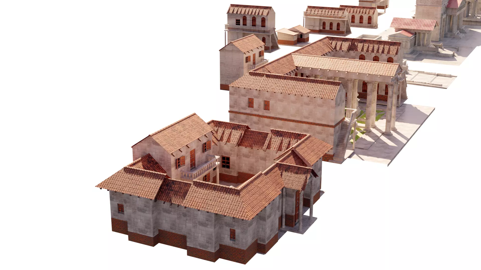 detail medieval rome buildings made with blender 3D model_0