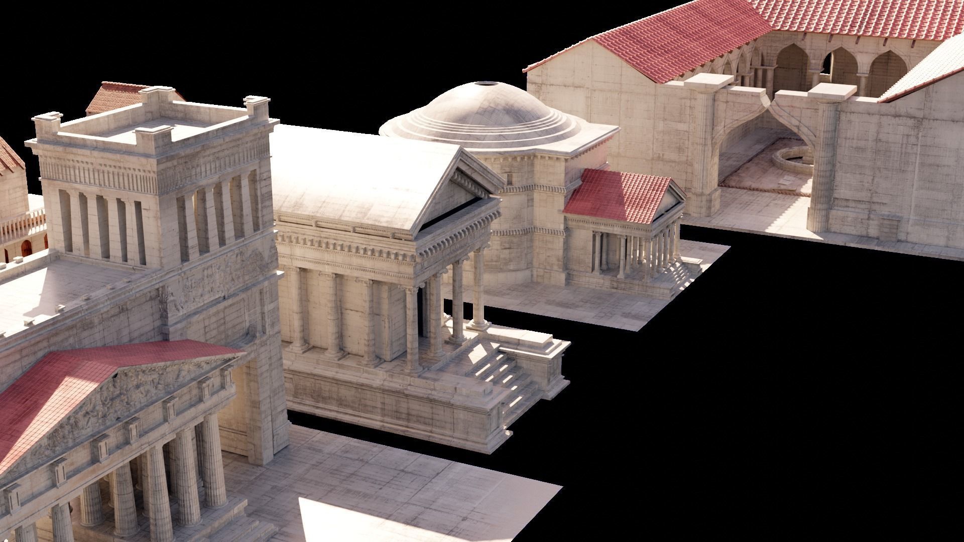detail medieval rome buildings made with blender 3D model_5