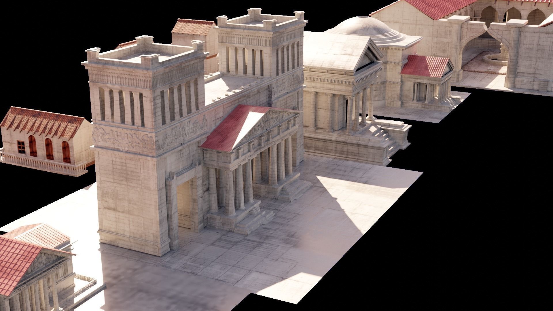 detail medieval rome buildings made with blender 3D model_4