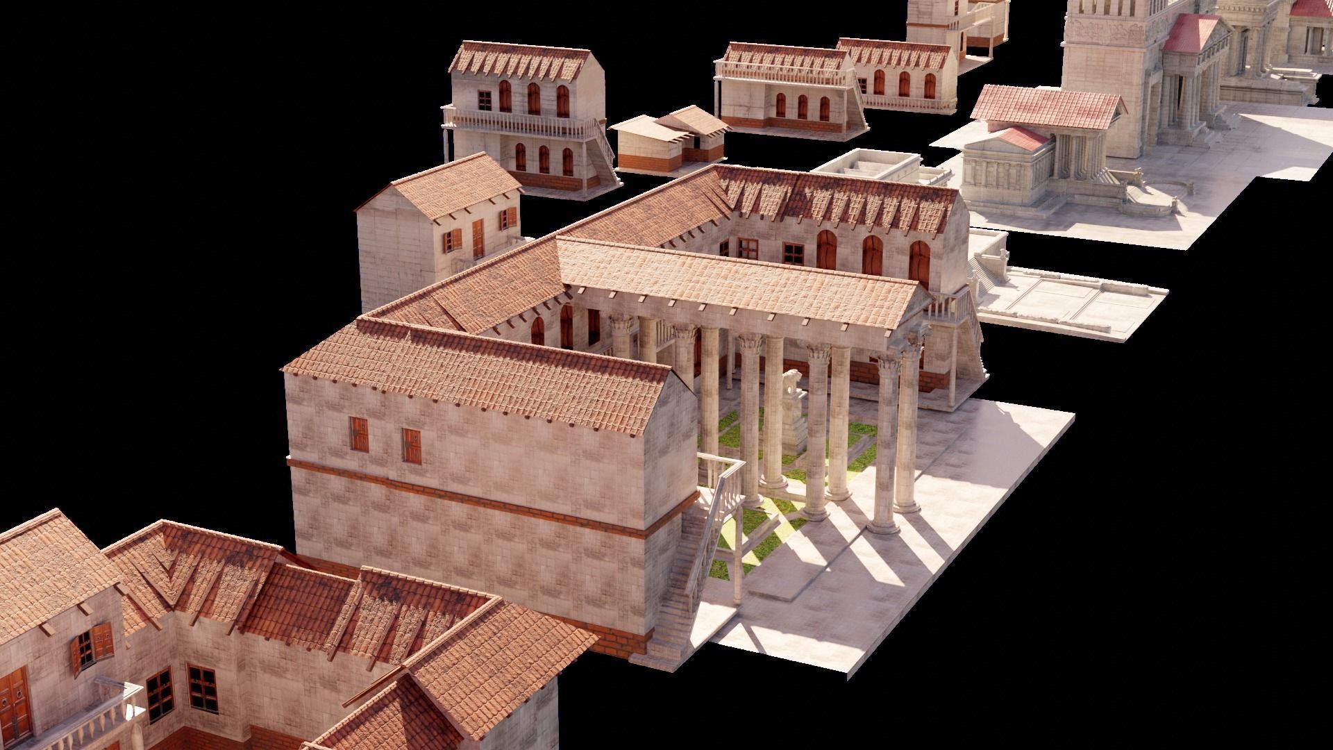 detail medieval rome buildings made with blender 3D model_1