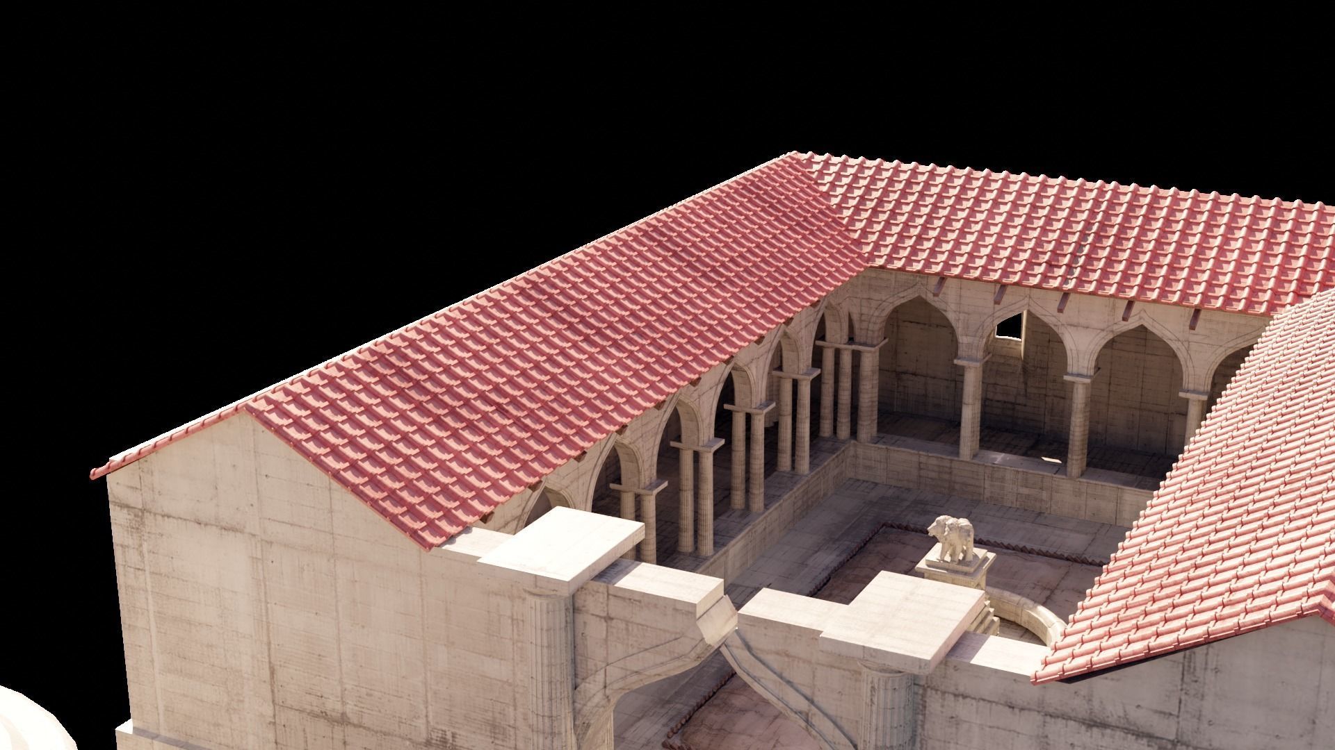 detail medieval rome buildings made with blender 3D model_7