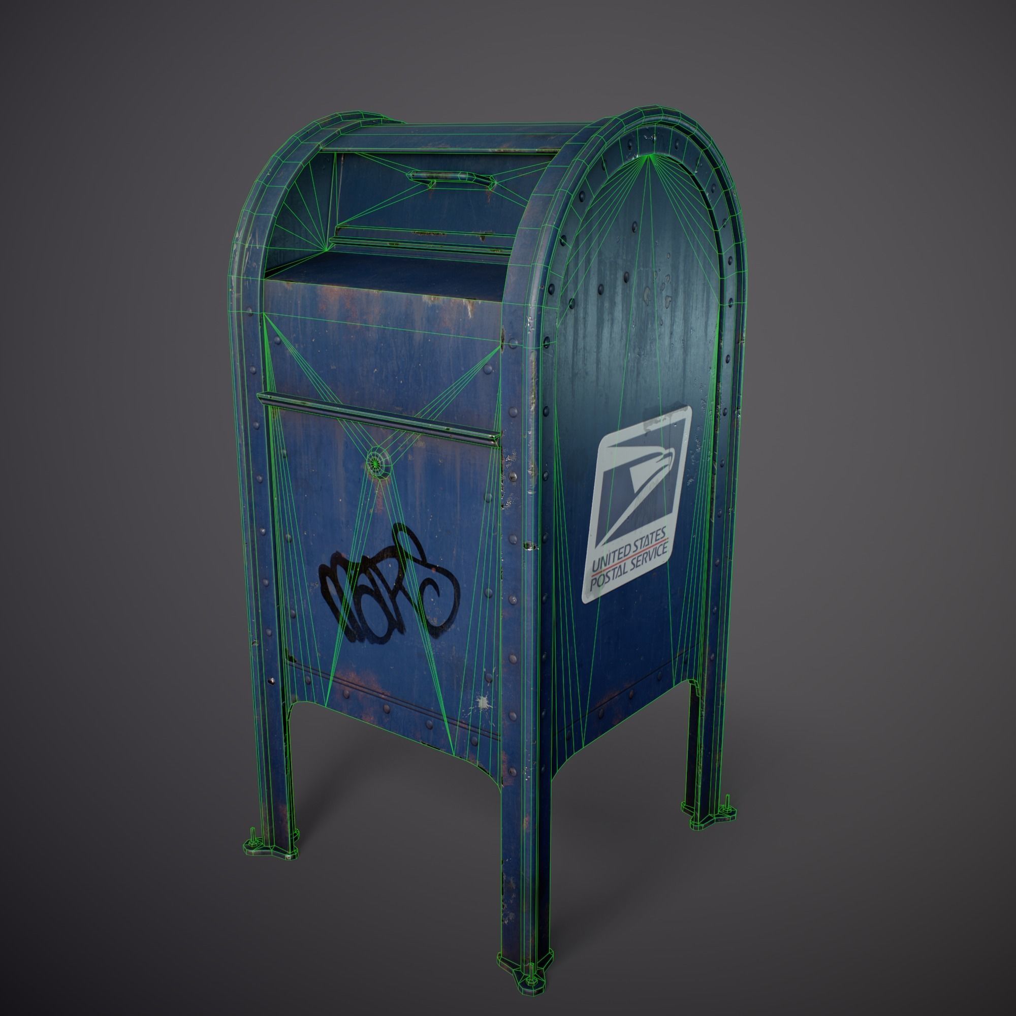 Mailbox - Gameready Asset Low-poly 3D model_9