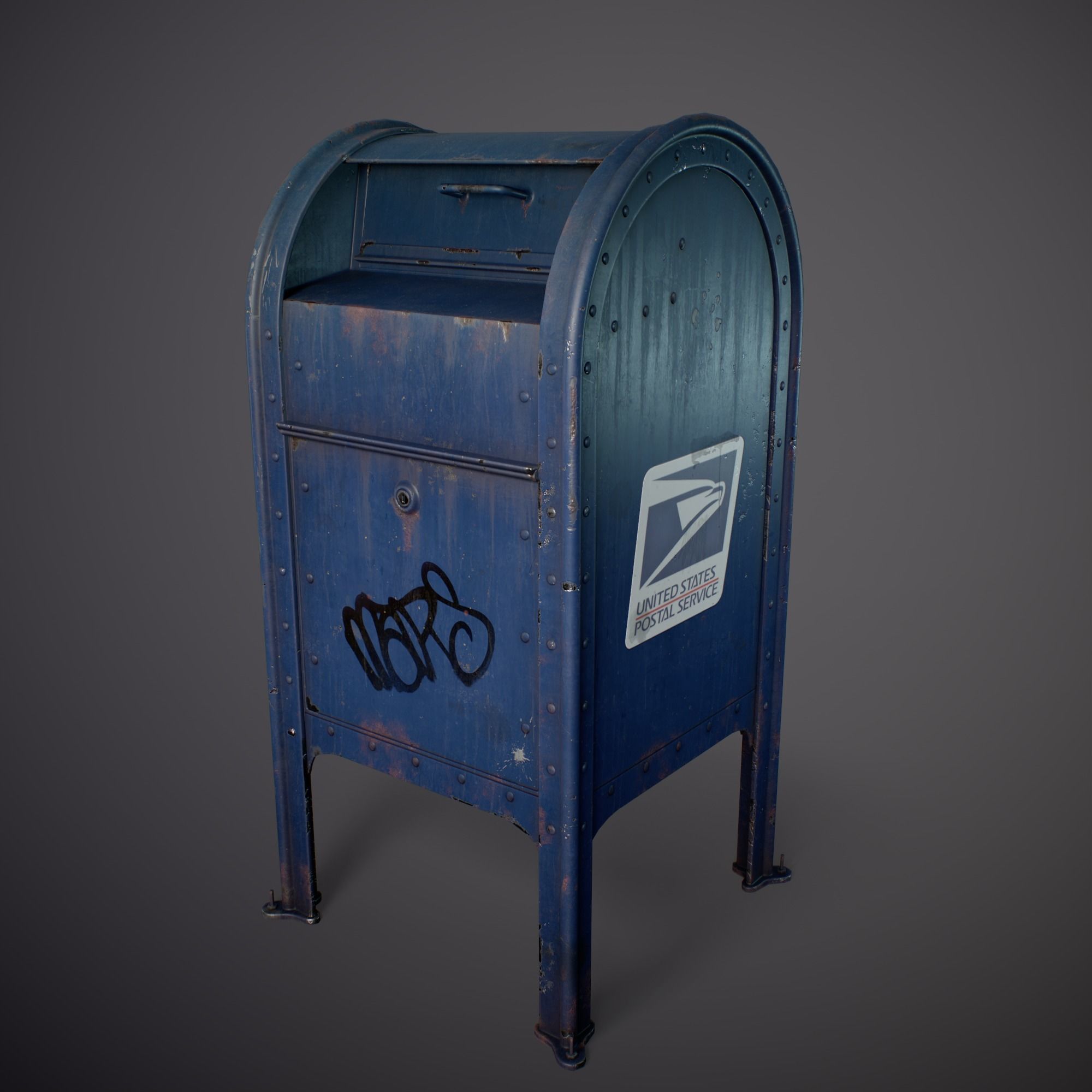Mailbox - Gameready Asset Low-poly 3D model_8
