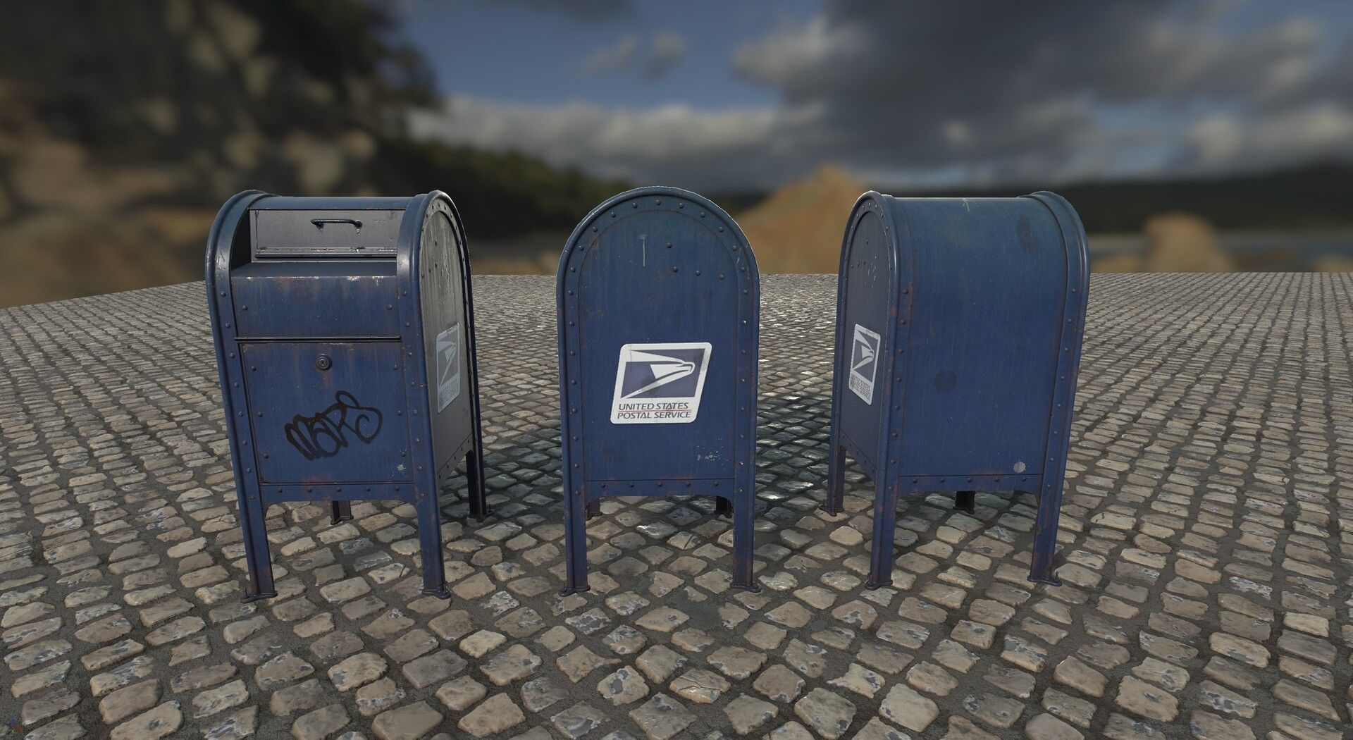 Mailbox - Gameready Asset Low-poly 3D model_15
