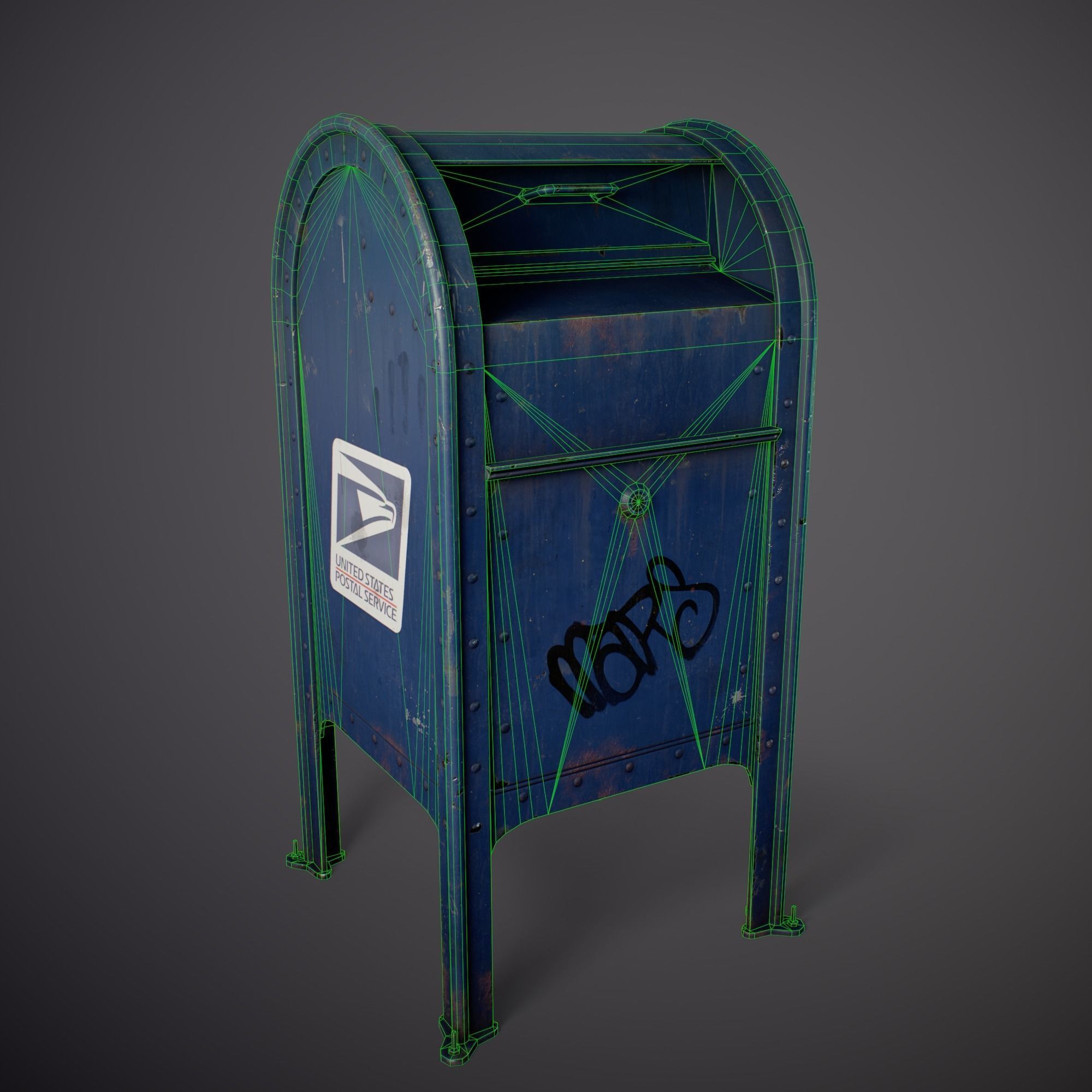 Mailbox - Gameready Asset Low-poly 3D model_1