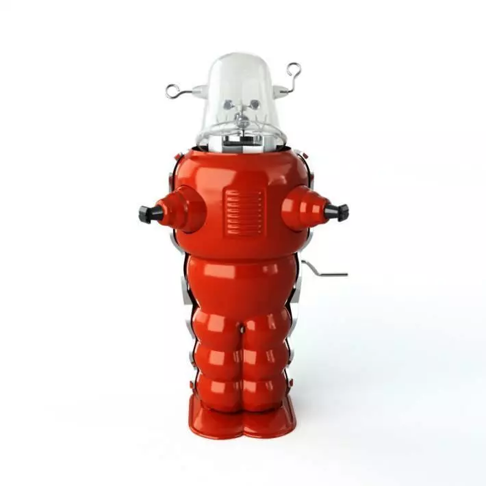 Red Toy Robot 3D model_0