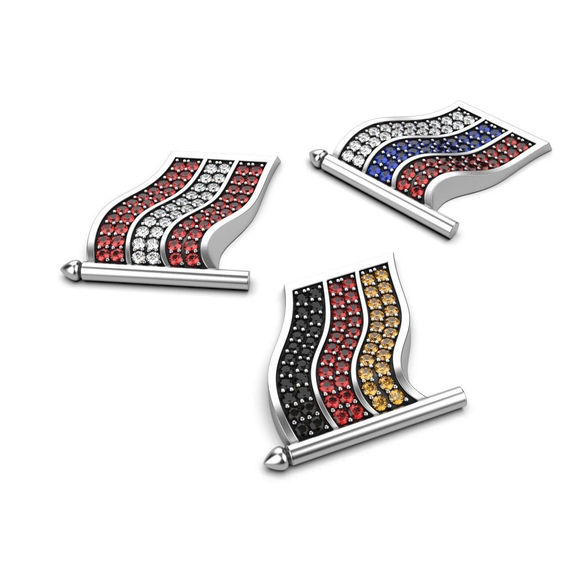 Flag Badge 3D print model_7