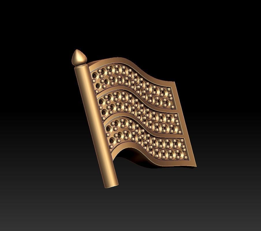Flag Badge 3D print model_14