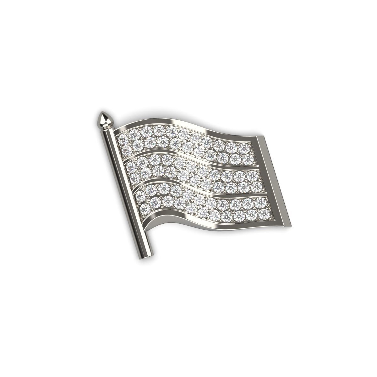 Flag Badge 3D print model_5