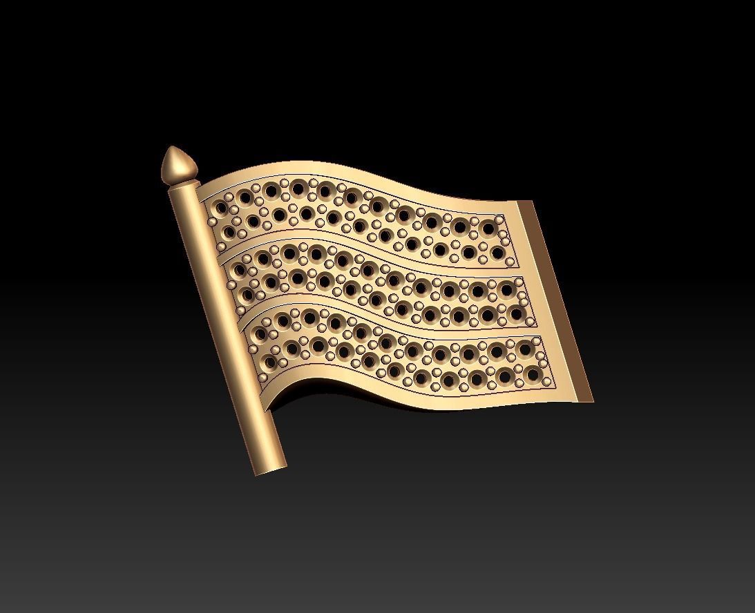 Flag Badge 3D print model_15