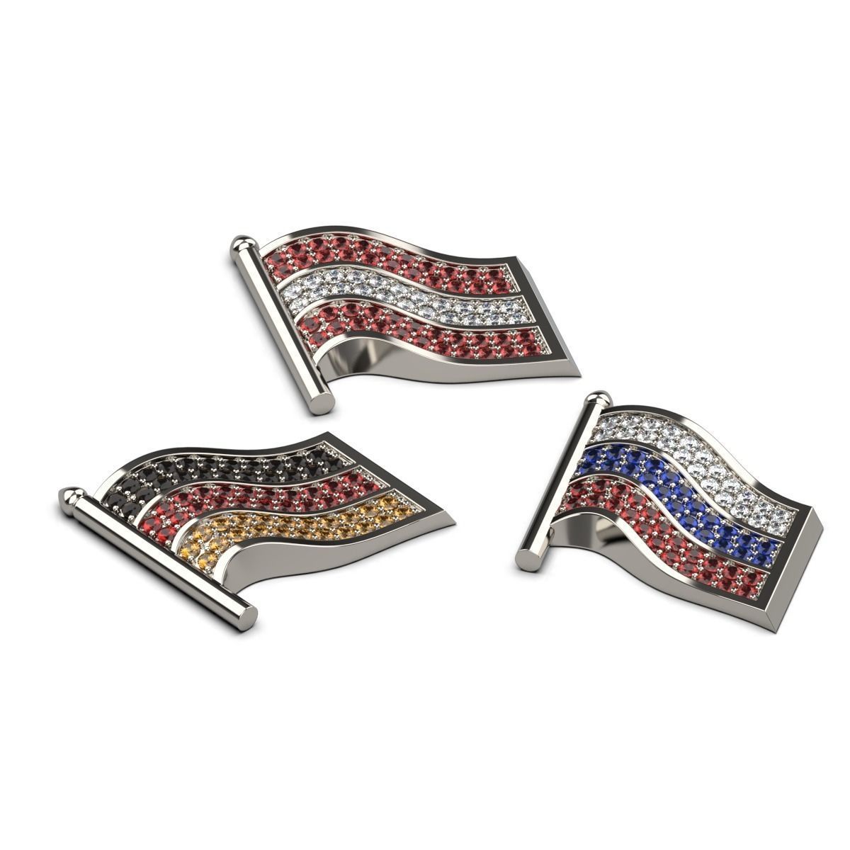 Flag Badge 3D print model_11