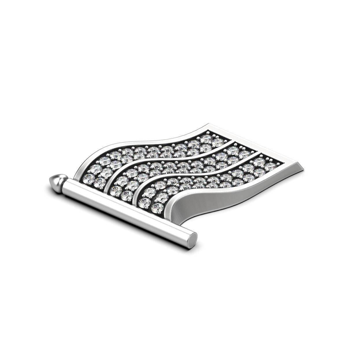 Flag Badge 3D print model_6