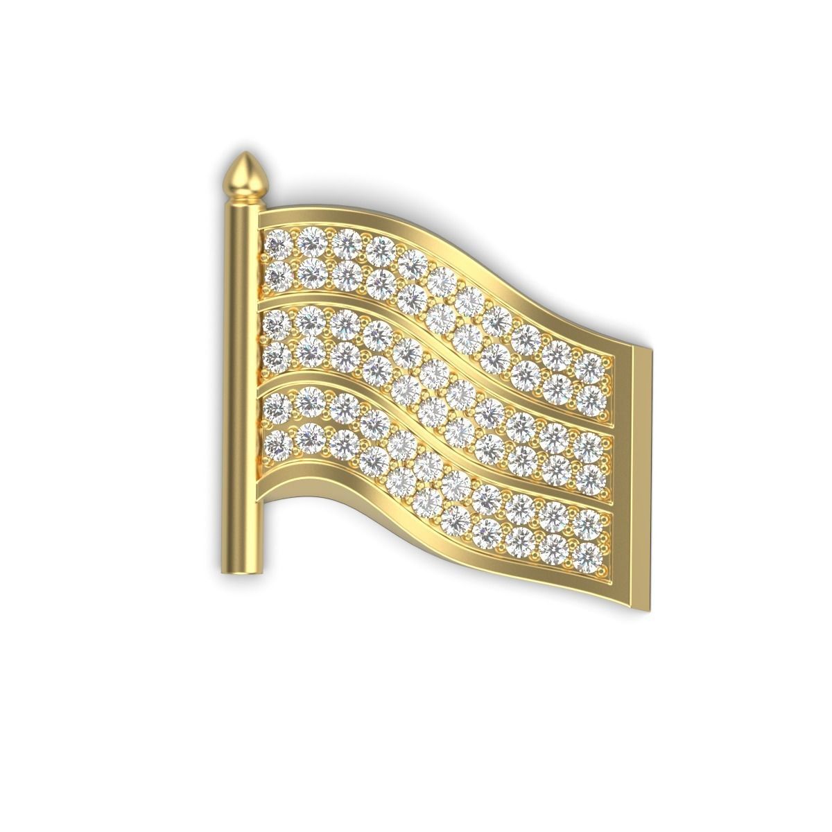 Flag Badge 3D print model_3