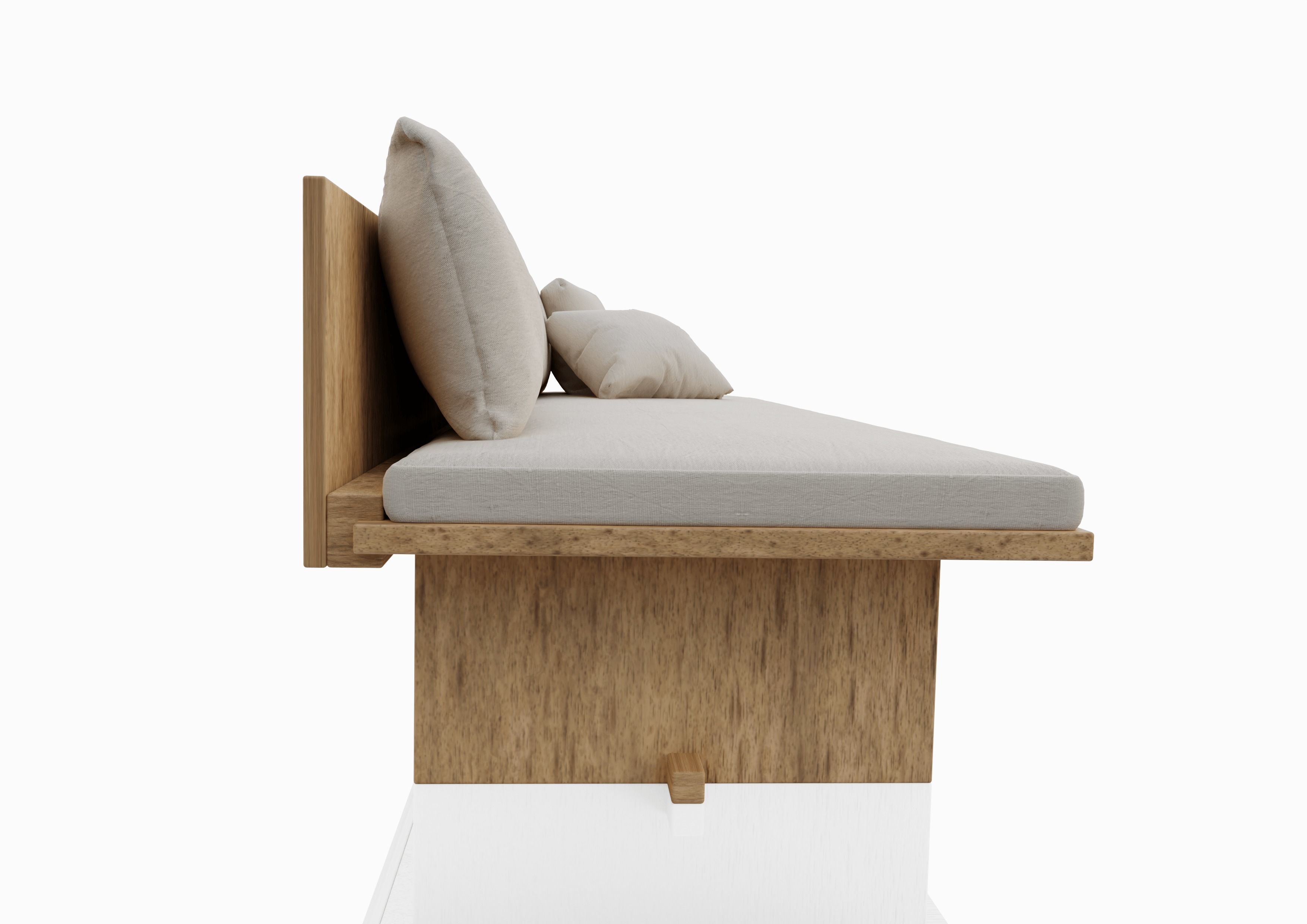 Wooden Sofa Minimal design 3D model_6