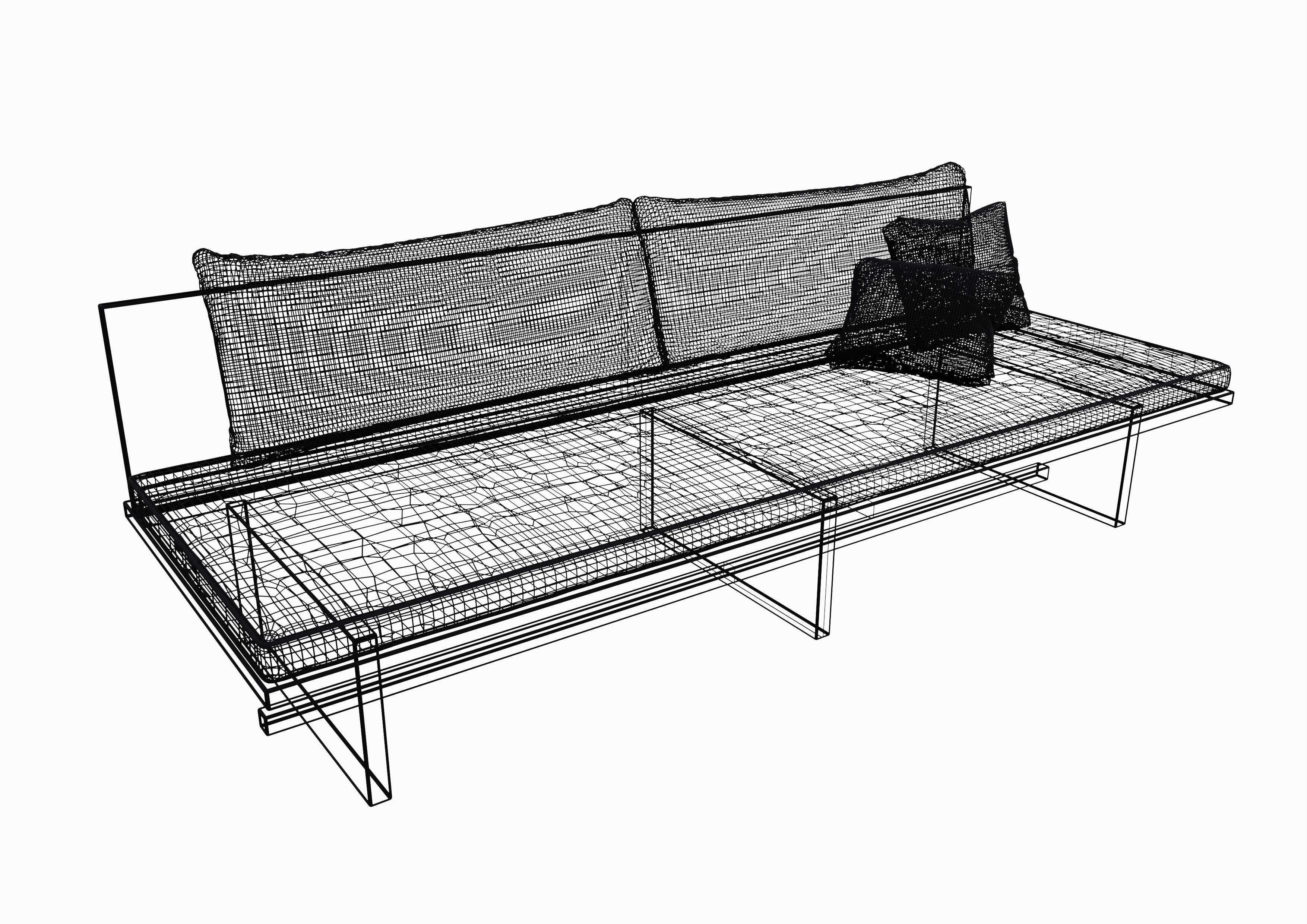 Wooden Sofa Minimal design 3D model_8