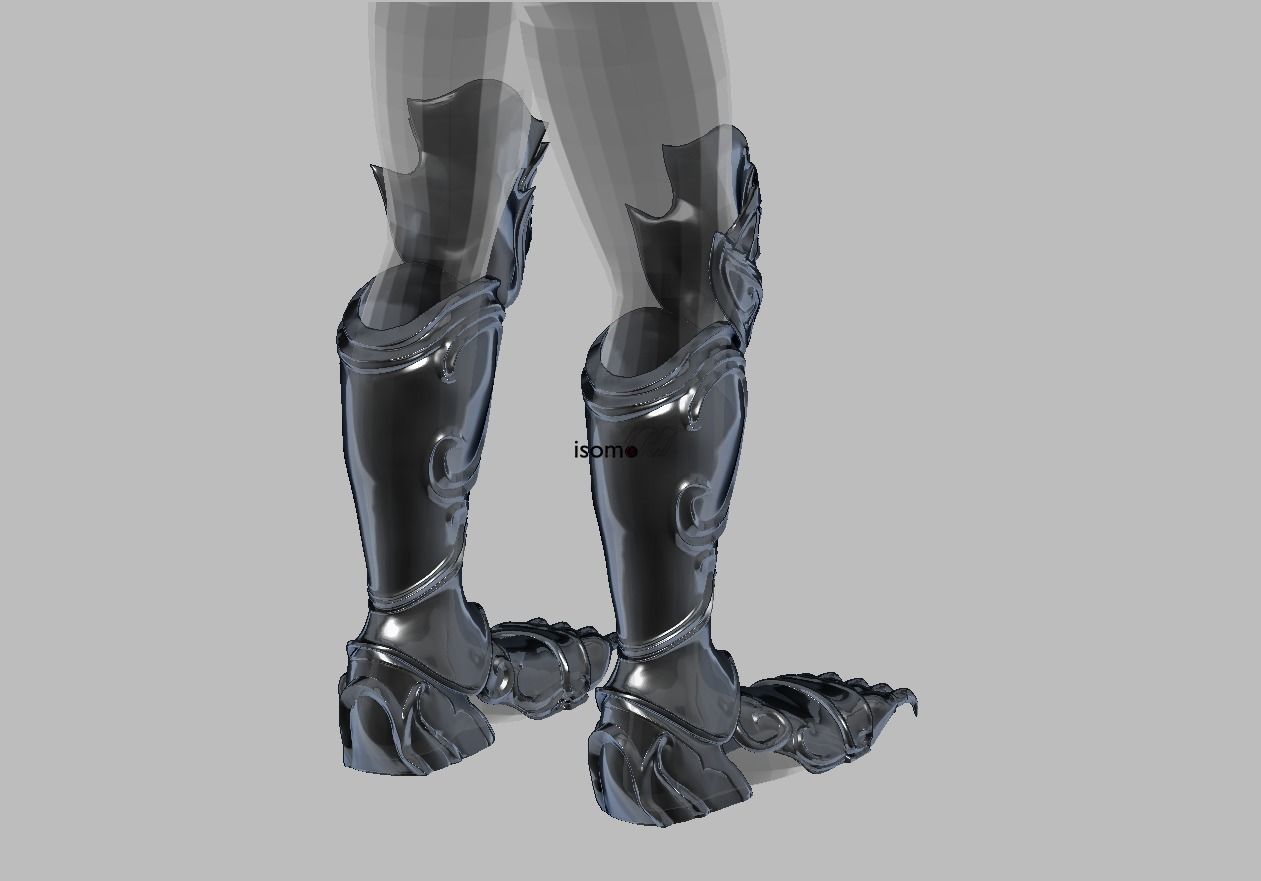 Male Viera Default Cosplay Leg Armor - FFXIV by SquareEnix 3D print model_4