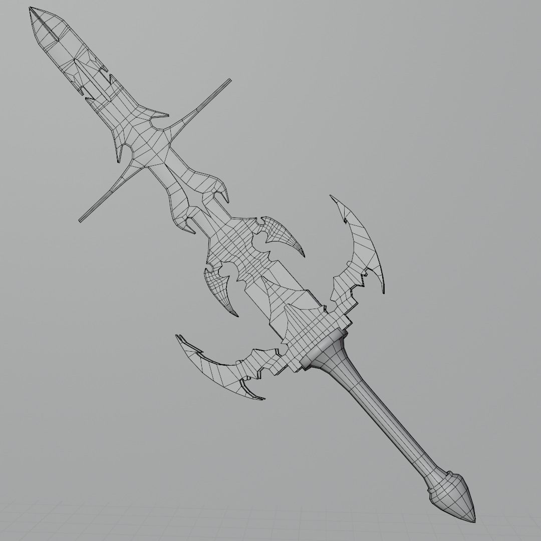SWORD BLENDER Low-poly 3D model_4