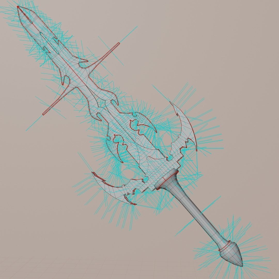SWORD BLENDER Low-poly 3D model_6