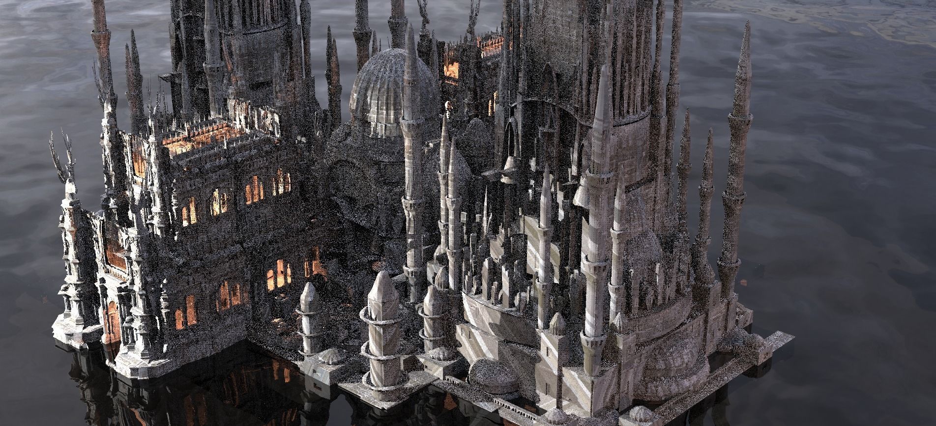 Mansion Fantasy design with Domes 3D model_1