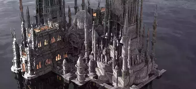 Mansion Fantasy design with Domes 3D model