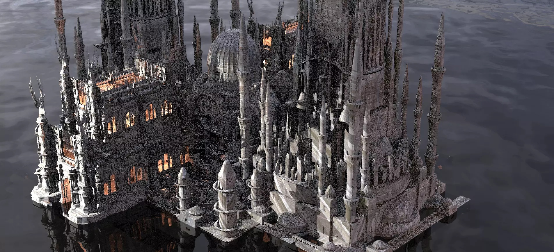 Mansion Fantasy design with Domes 3D model_0