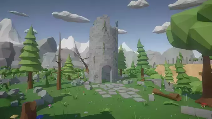 Low Poly Medieval Fantasy Ruins