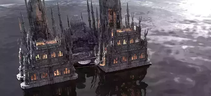 Castle of Dark lord Kit bash 3D model