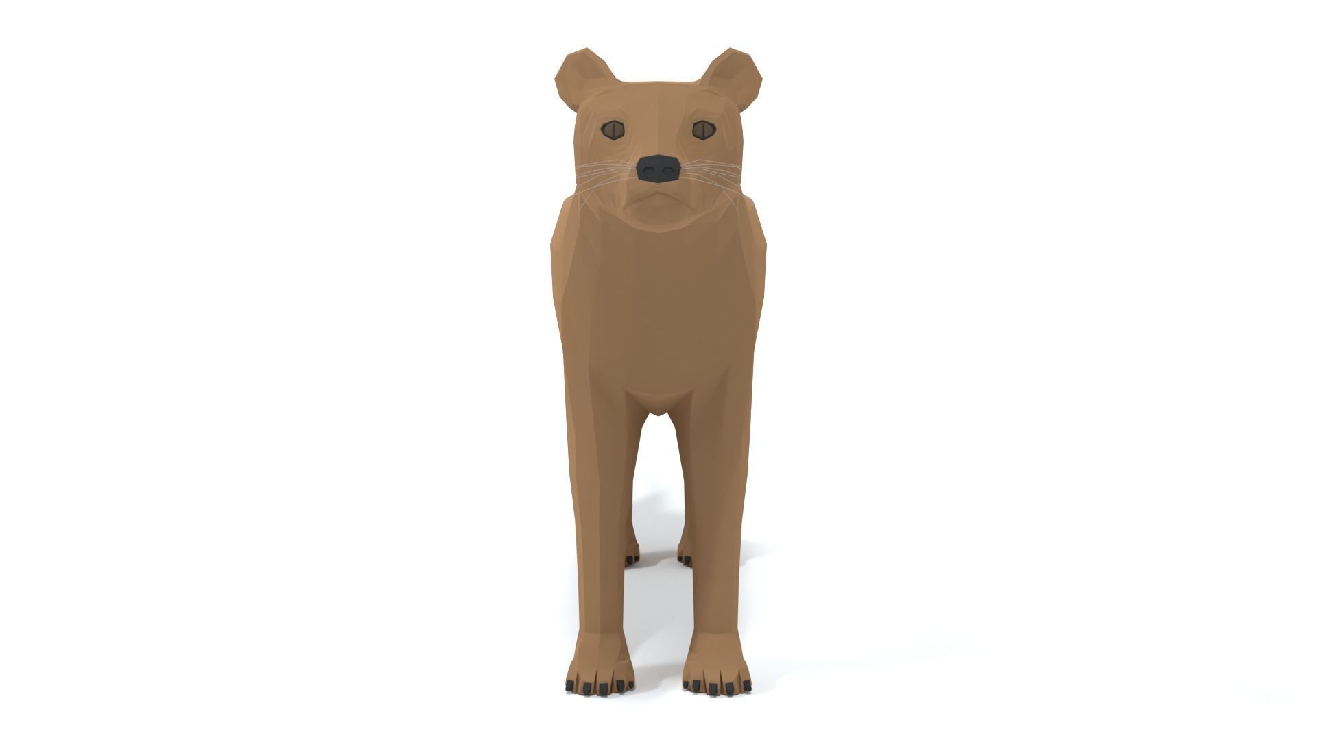 Low Poly Cartoon Fossa Low-poly 3D model_7