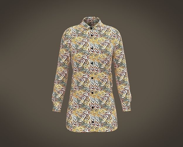 Ladies Print shirt 3D model