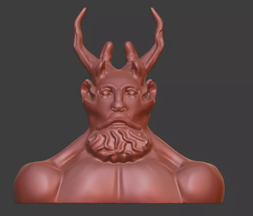 Celtic mythology inspired horned God 3D print model_0