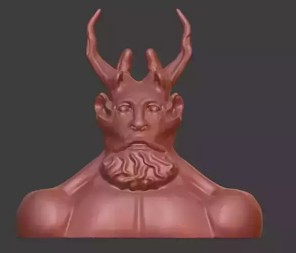 Celtic mythology inspired horned God 3D print model