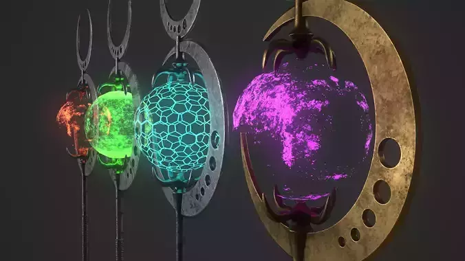 Staff sword with flame