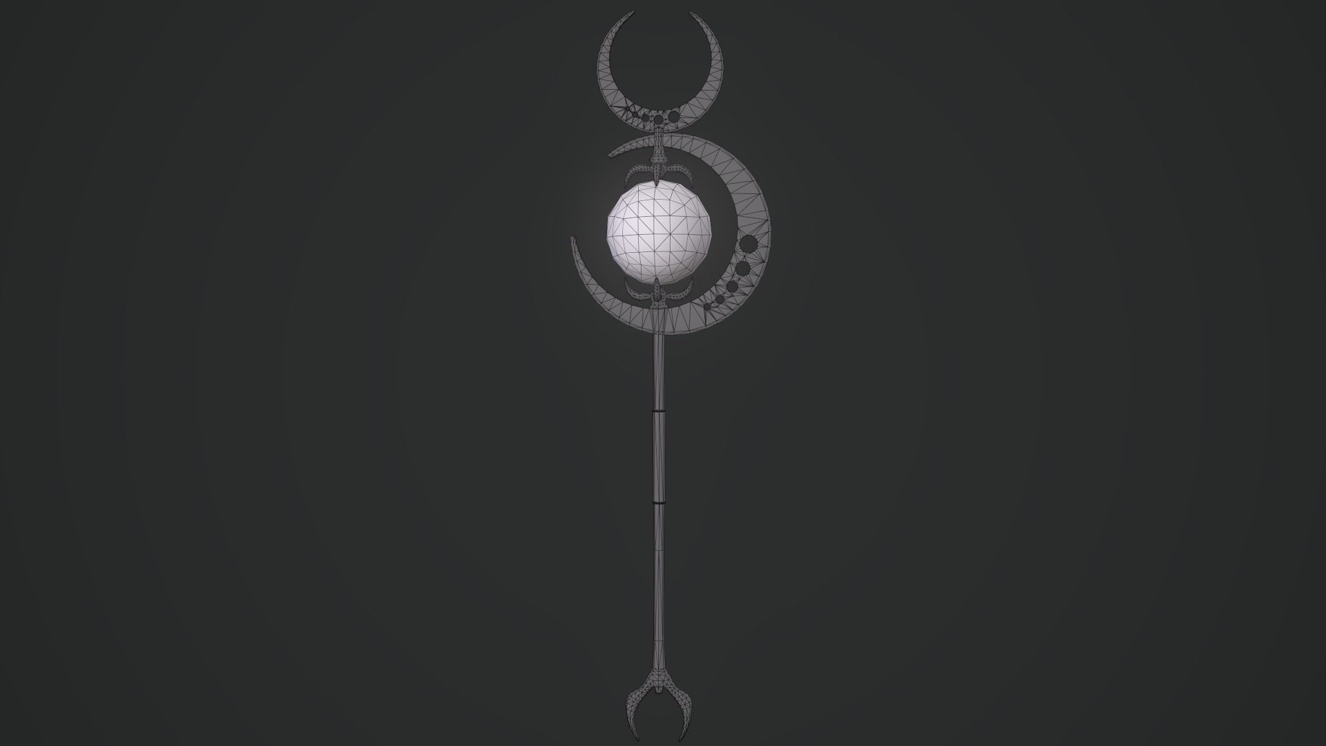 Staff sword with flame Low-poly 3D model_11