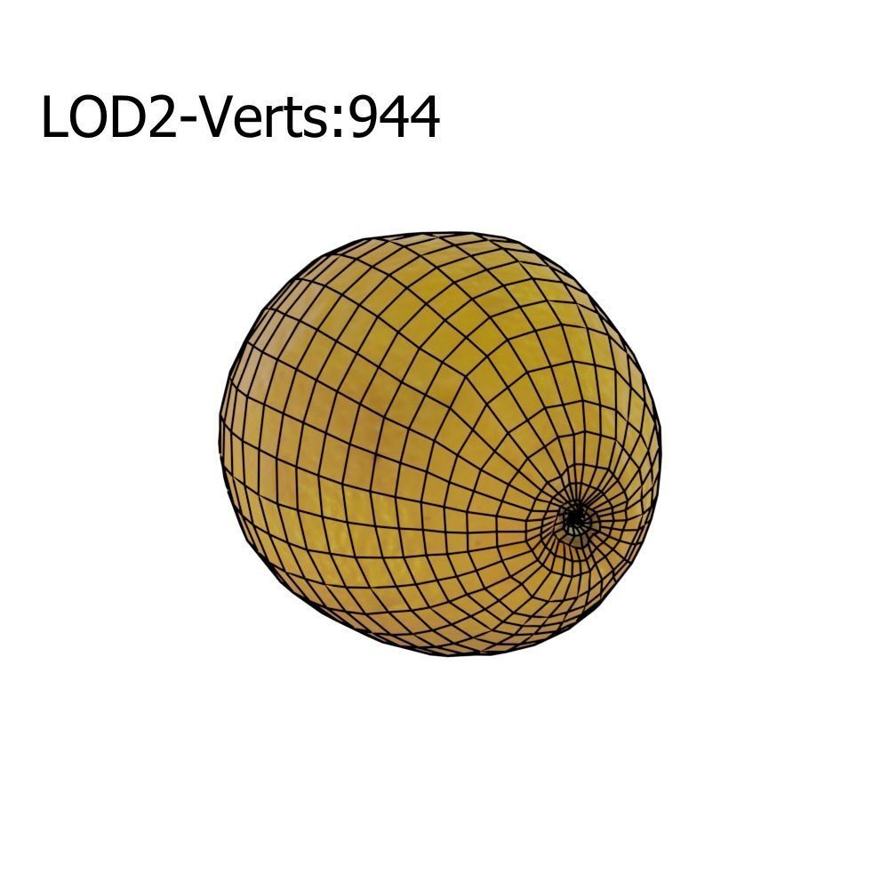 Orange lemon Low-poly 3D model_13