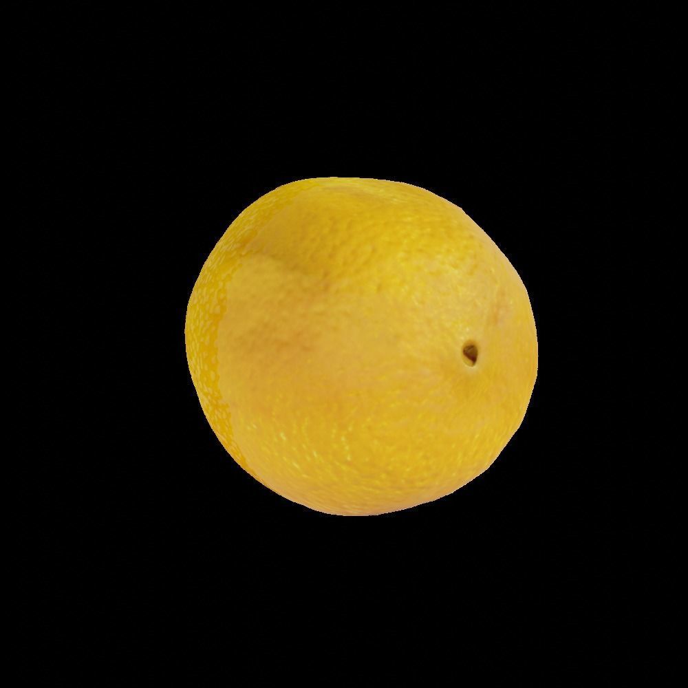 Orange lemon Low-poly 3D model_3