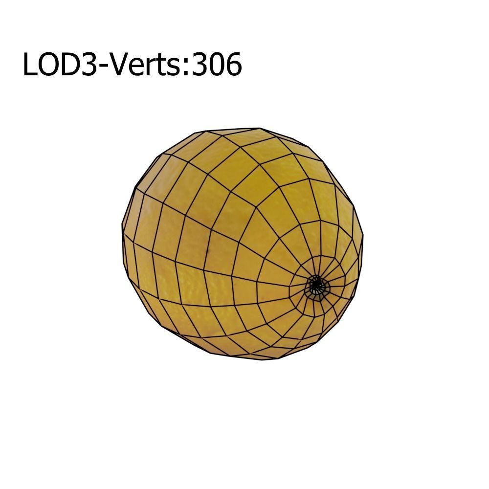 Orange lemon Low-poly 3D model_10