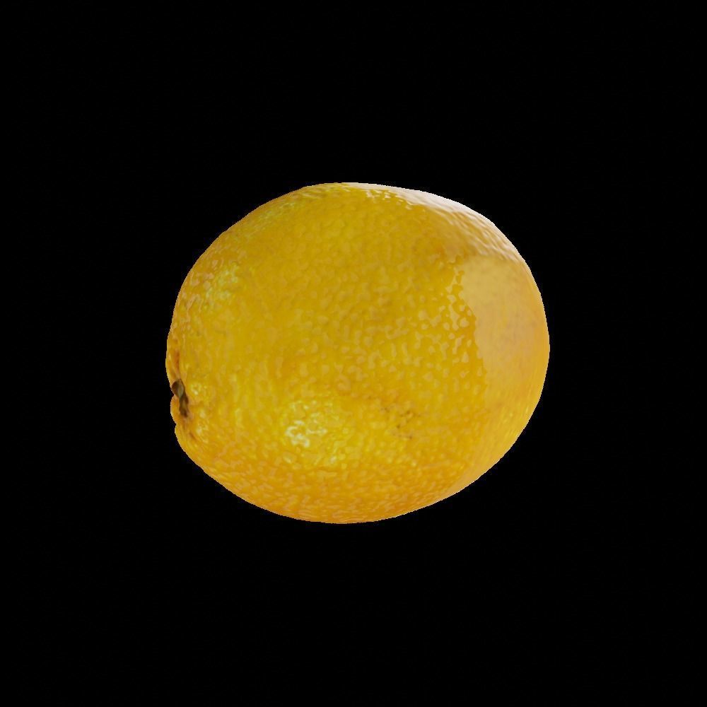 Orange lemon Low-poly 3D model_2
