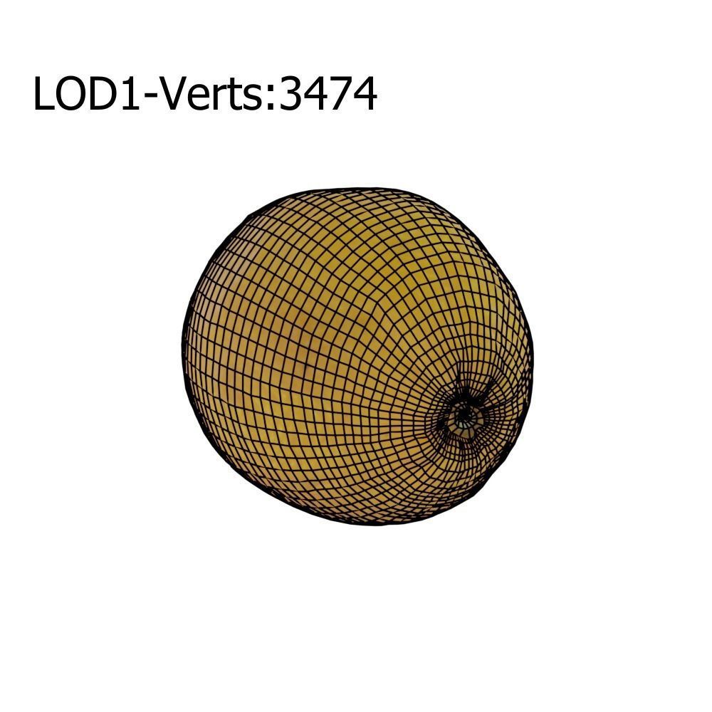 Orange lemon Low-poly 3D model_12