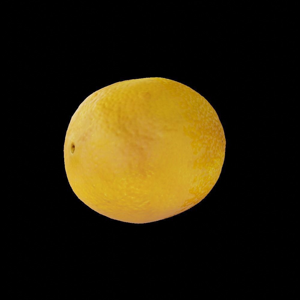 Orange lemon Low-poly 3D model_4