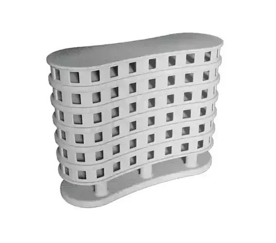 High Rise Multi Storey Building Low-poly 3D model