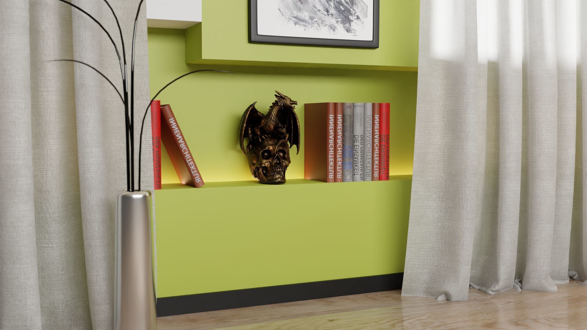 Dragon on skull high-poly 3D model_2