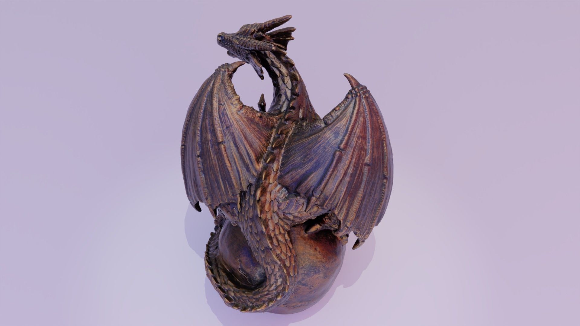 Dragon on skull high-poly 3D model_24