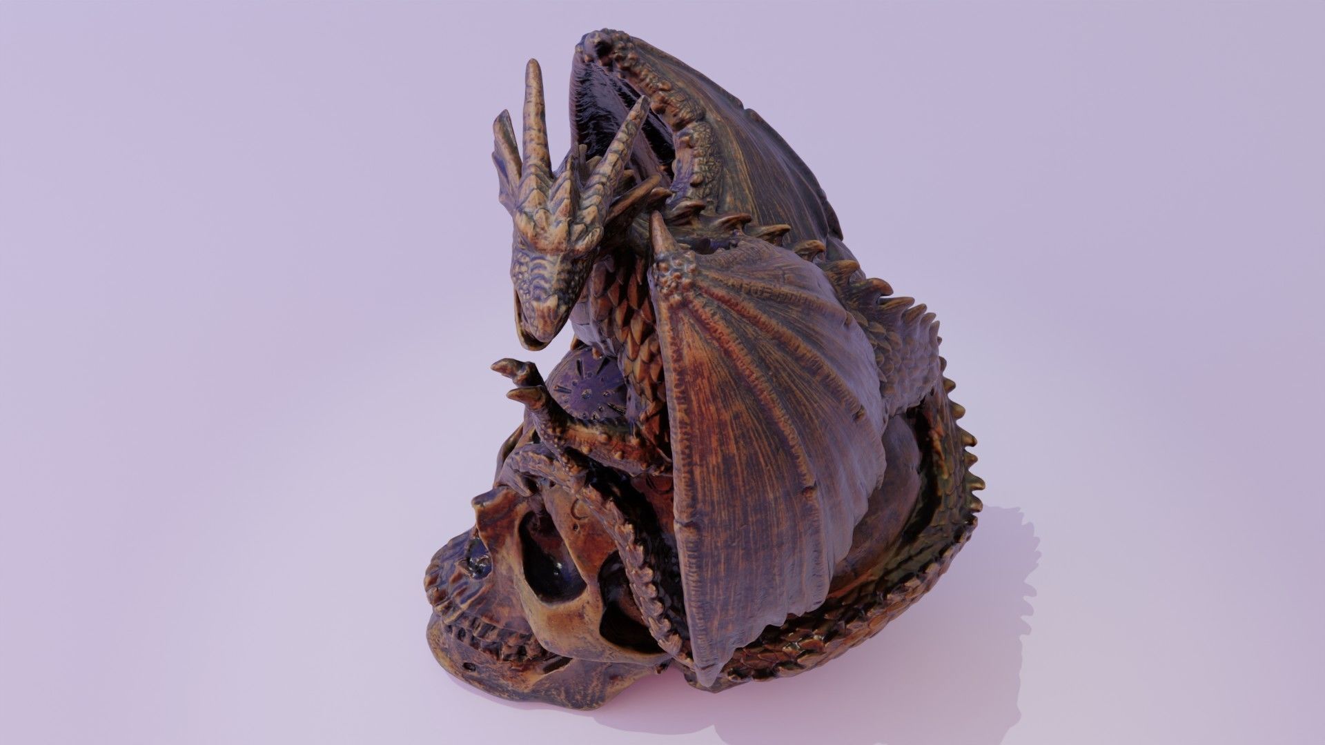 Dragon on skull high-poly 3D model_26