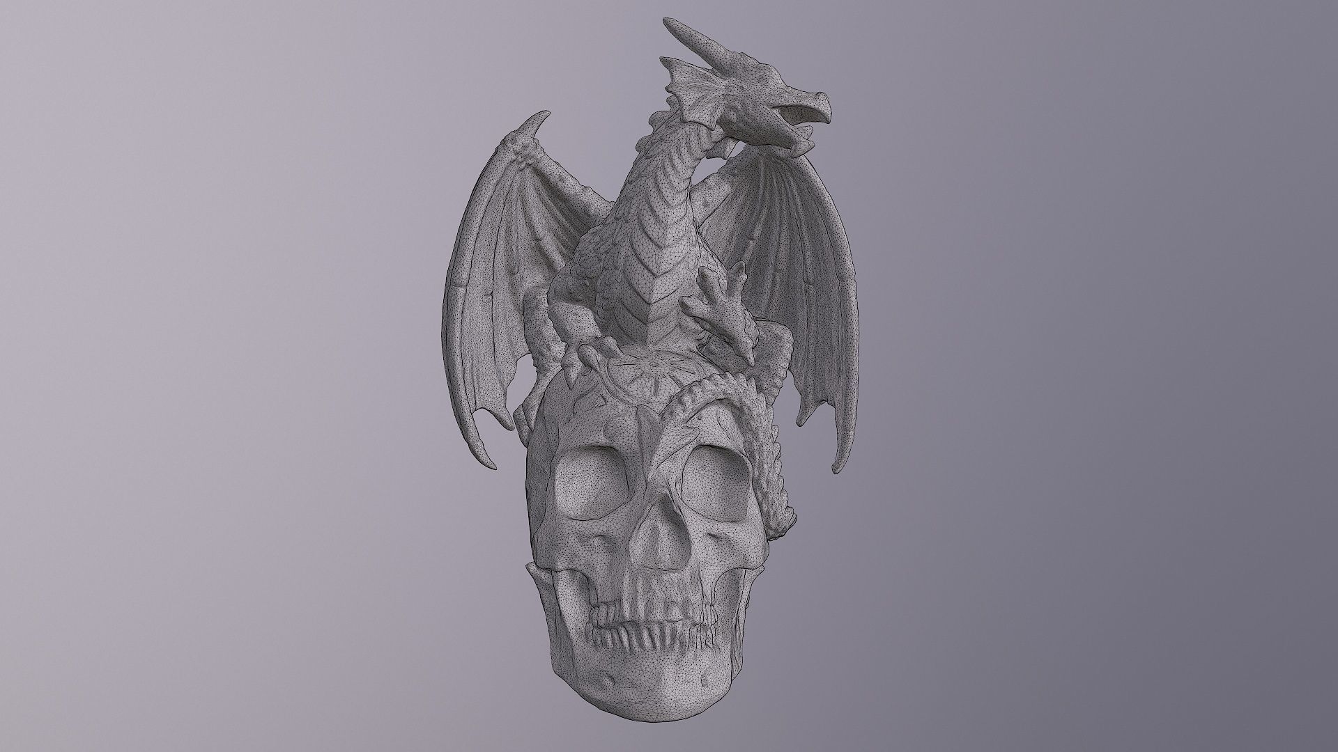 Dragon on skull high-poly 3D model_28