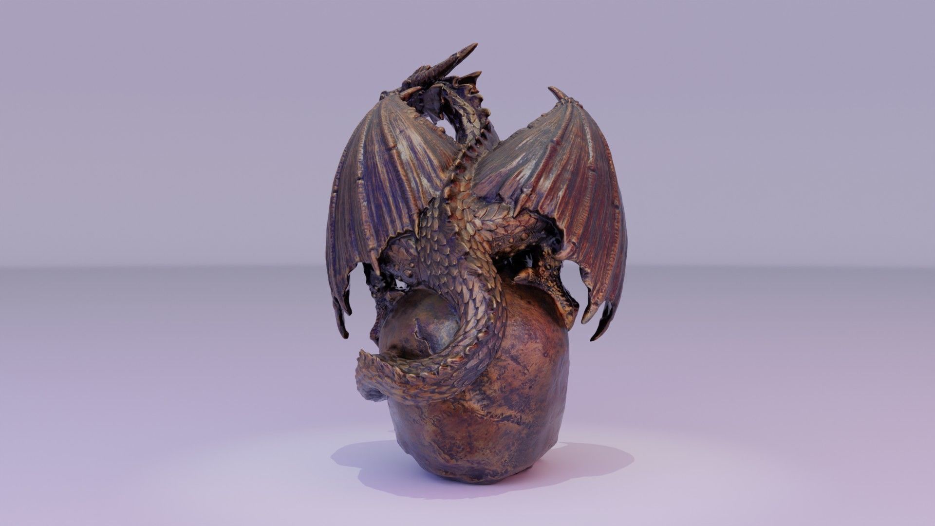 Dragon on skull high-poly 3D model_19