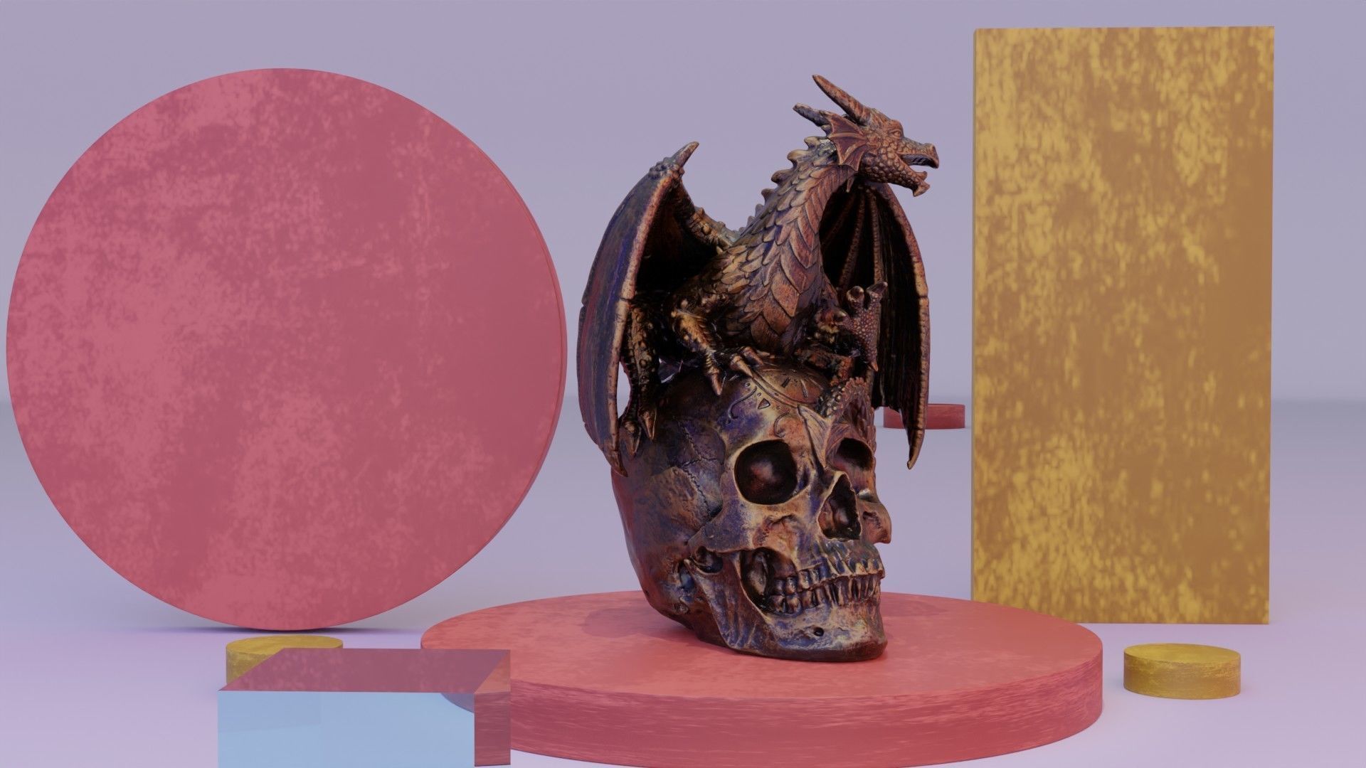 Dragon on skull high-poly 3D model_5