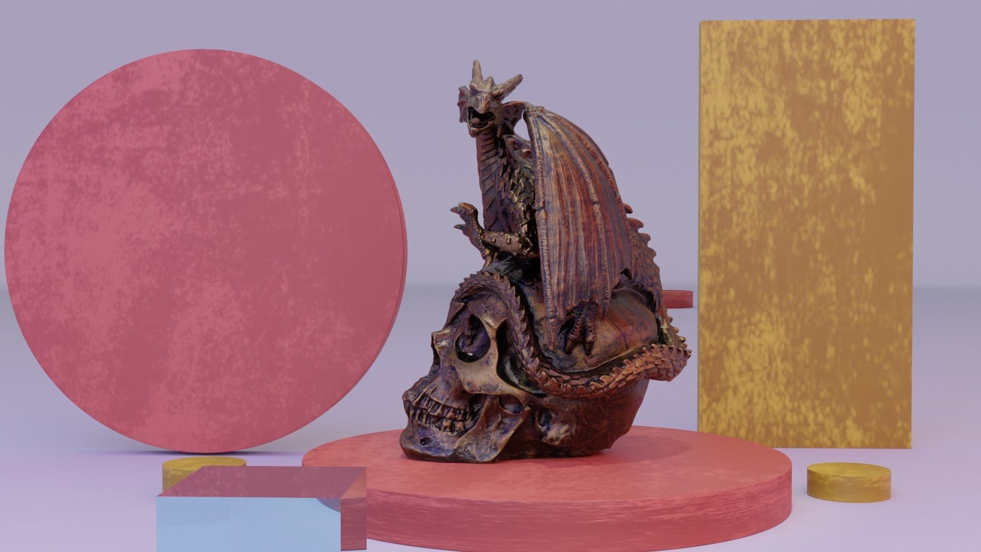 Dragon on skull high-poly 3D model_12