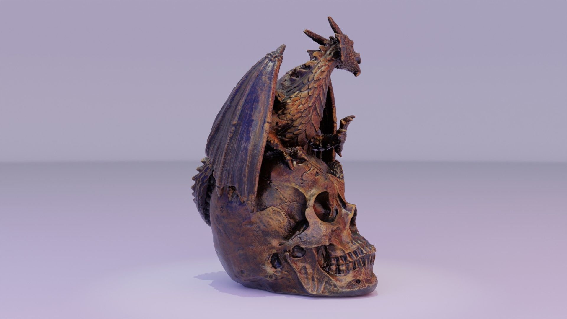 Dragon on skull high-poly 3D model_15