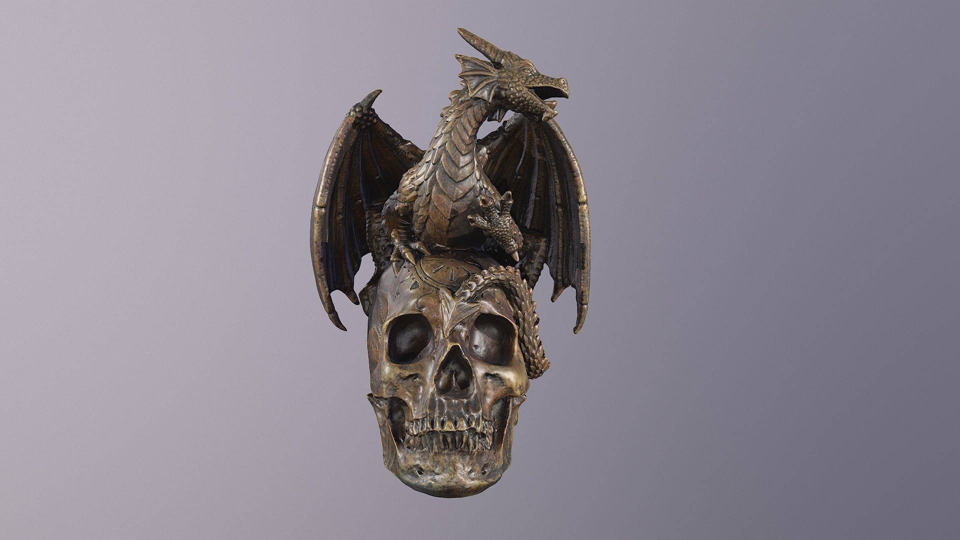 Dragon on skull high-poly 3D model_27