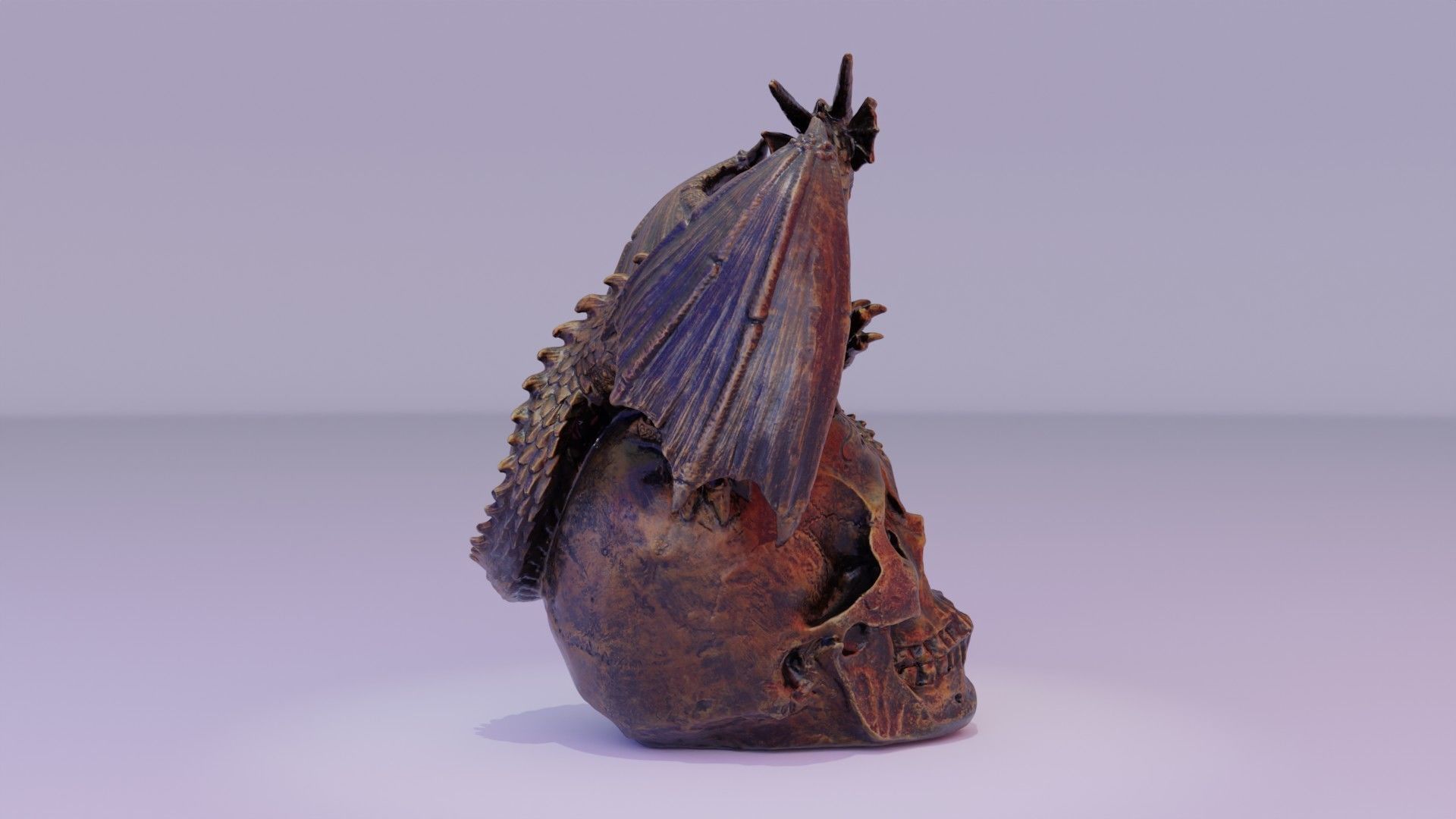 Dragon on skull high-poly 3D model_13